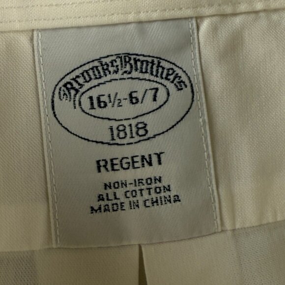 Brooks Brothers Non-Iron Regent White Cotton 16.5 36/37 Long Sleeve Button Up - Picture 9 of 16